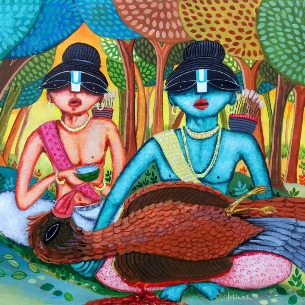 krishna acrylic painting