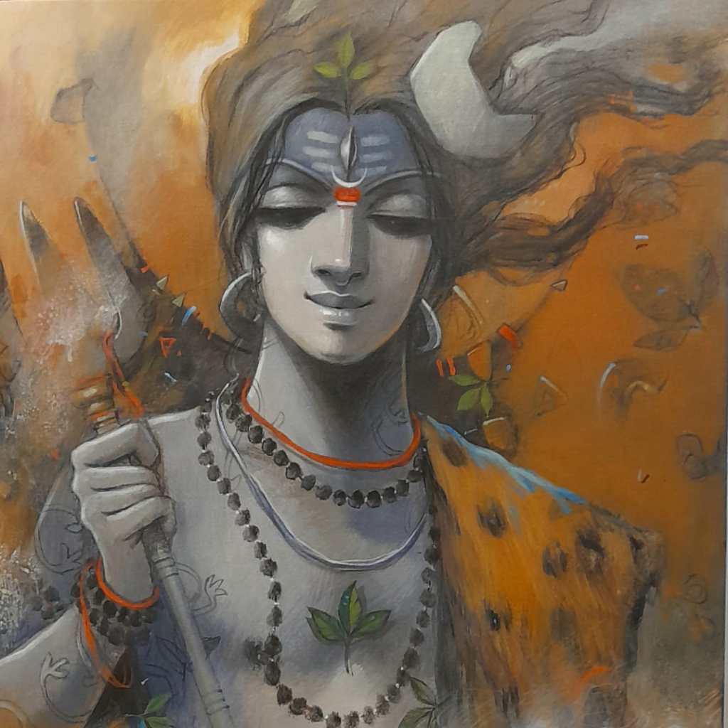 shiva acrylic painting