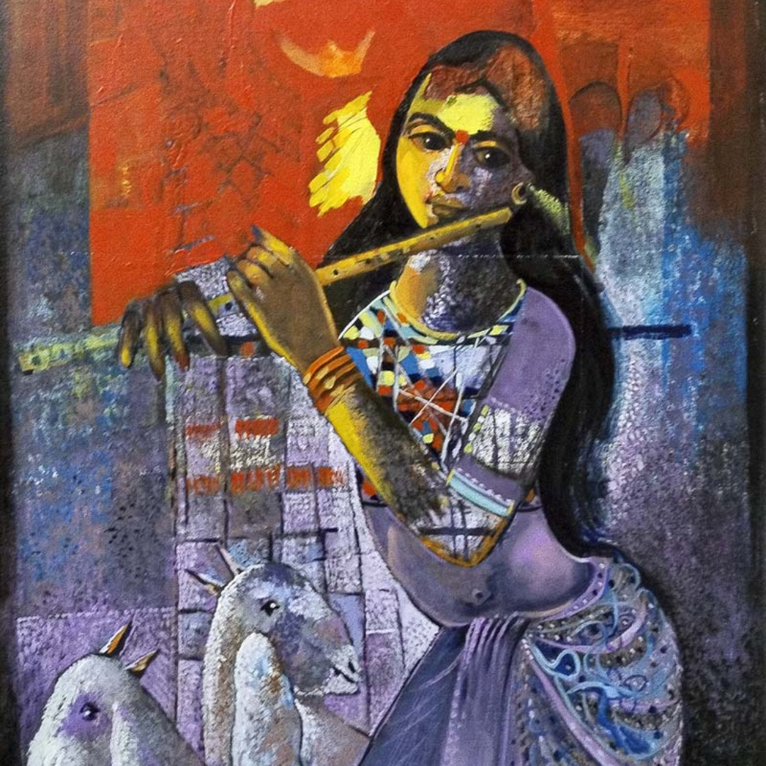 radha acrylic painting